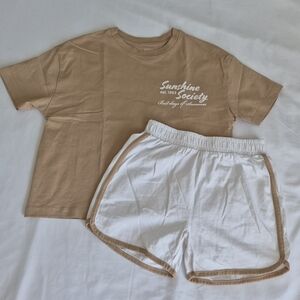 Primark Tan Ribbed Collar Tee